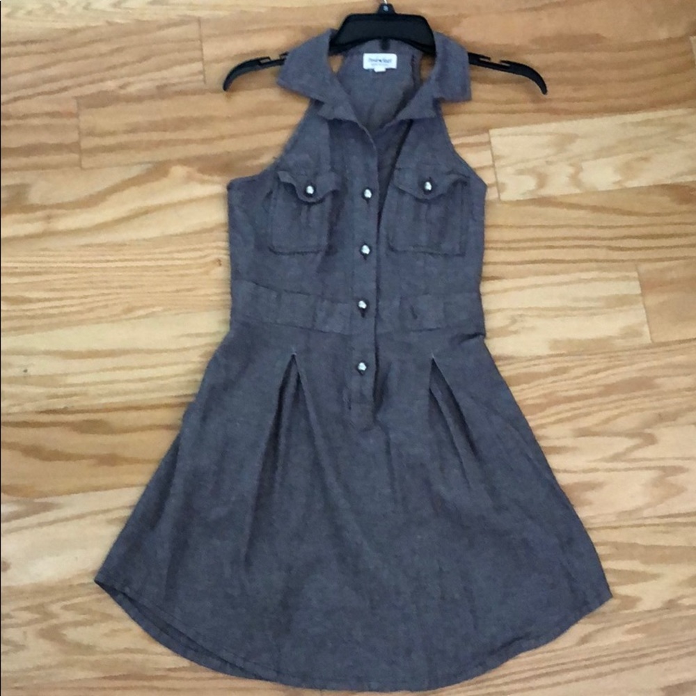 Tan, brown, beige collard, Button up dress